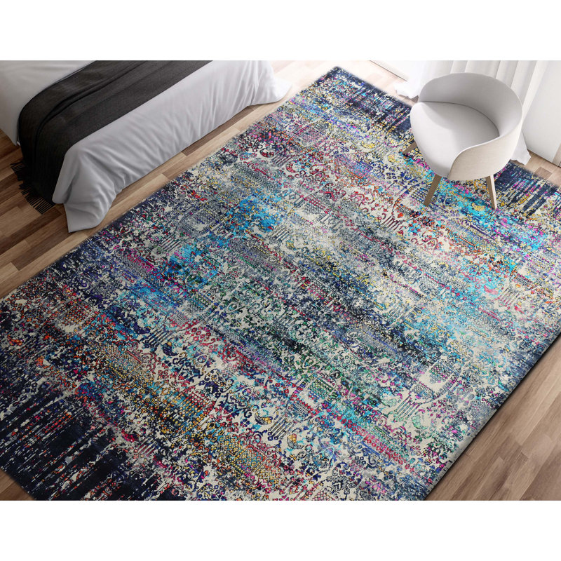 Tapis rectangulaire noué à la main, Rectangle 10 pi x 14 pi