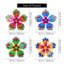 Décoration murale 6,2 po fleurs en métal 4 pièces