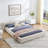 Upholstered Bed Frame with Thick Fabric-901659410
