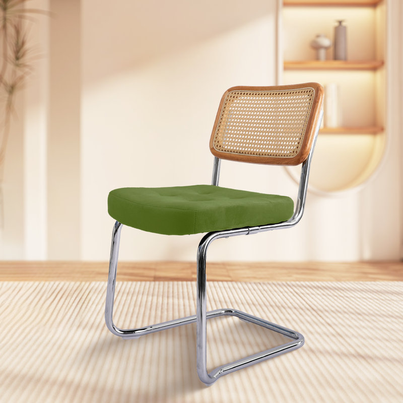 Ailbhe 18.9'' H Tufted Upholstered Cantilever Chair, Grass Green