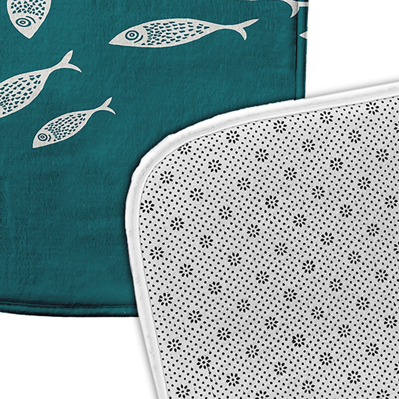 Tapis de bain Beach, L 21 po x L 34 po, Sarcelle
