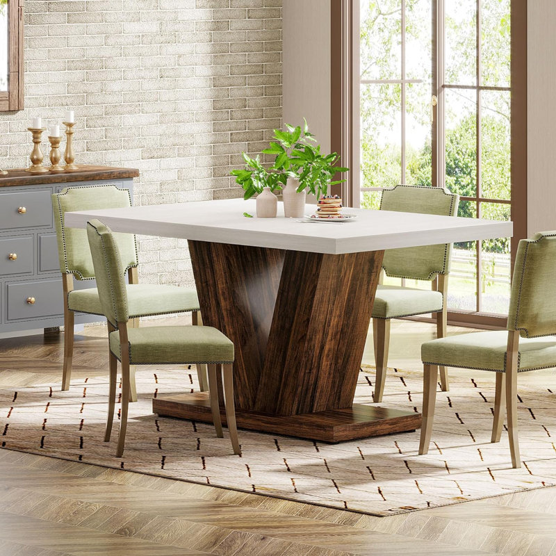 Bernadete Dining Table, Brown, White