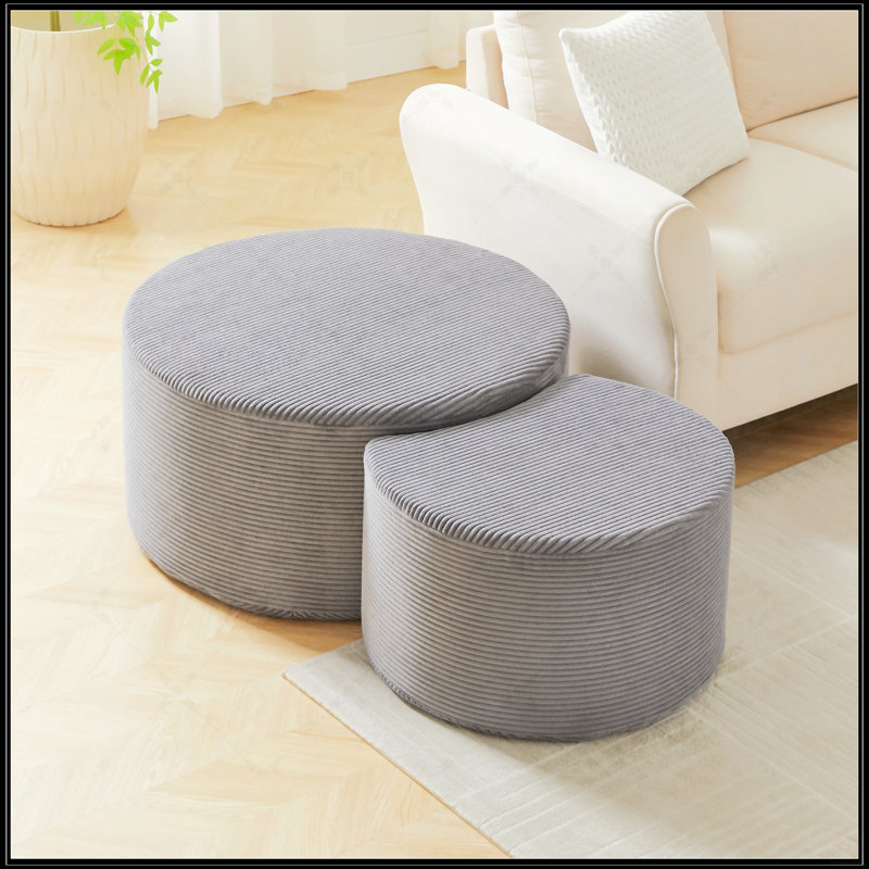 Ensemble de 2 tables basses gigognes, Gris