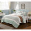 Ensemble de courtepointe en coton percale 6 pièces avec coussins décoratifs turquoise-119417005-119417007