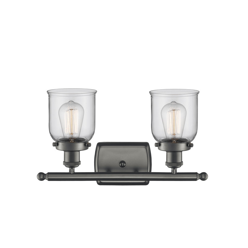 Éclairage pour meuble-lavabo 2 lumières Calton, Incandescent, Transparent, Bronze huilé
