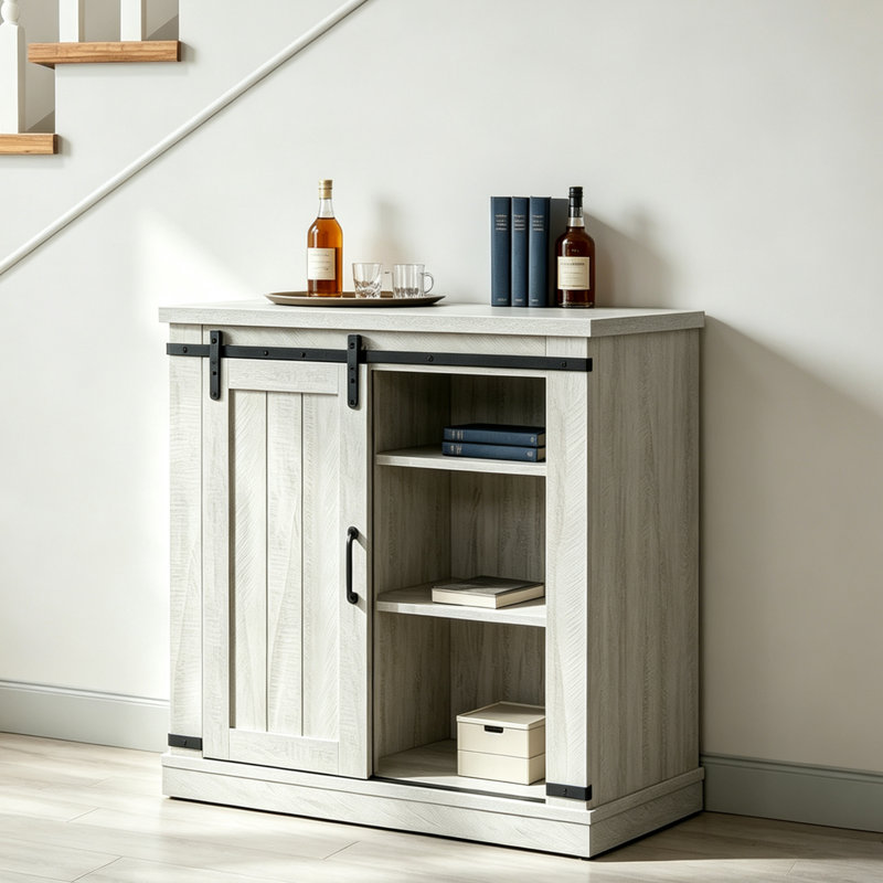 Fatu TV Stand for TVs up to 40", Saw Cut Off White