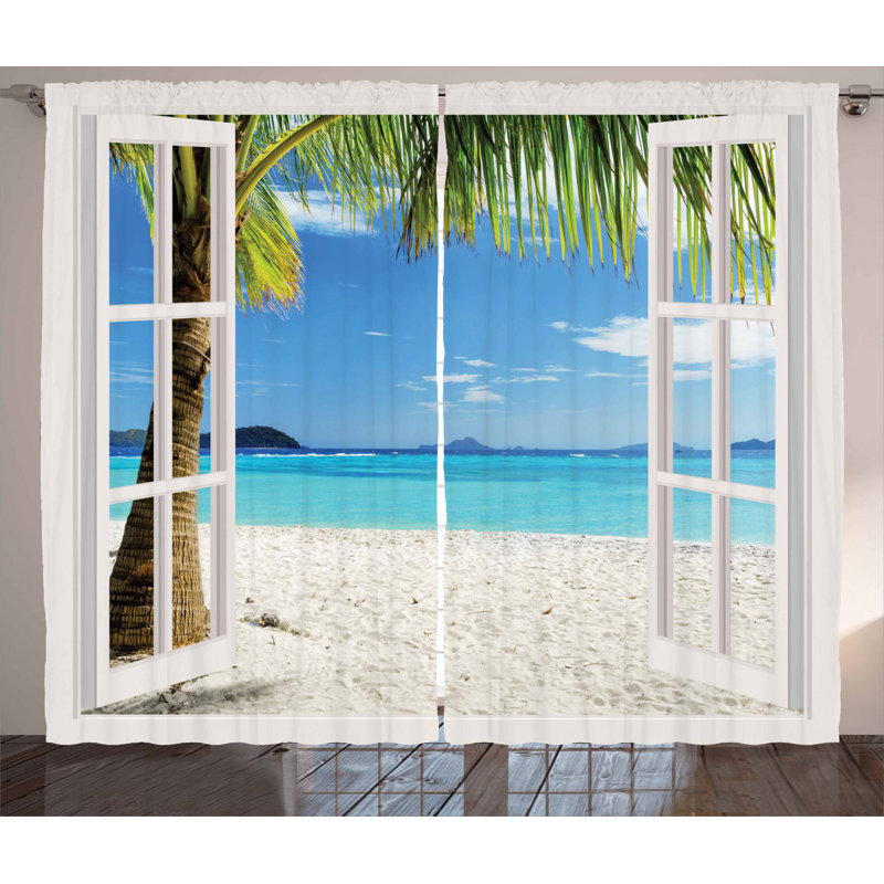 Semi-Sheer Rod Pocket Curtain Panels, 54" x 63"