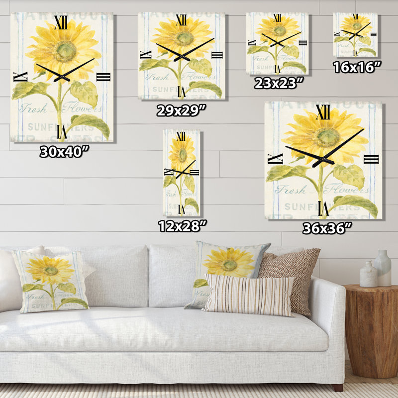 Horloge murale Floursack Florals II - Farmhouse, Grand
