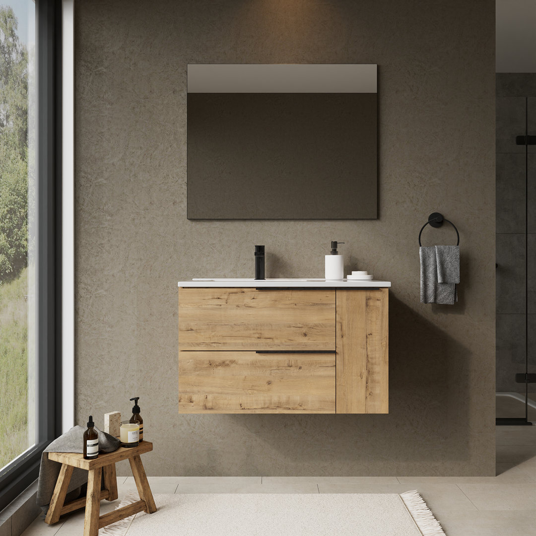 Sahanna Ostippo Wall Hung Vanity Unit With Lira Offset Basin - 800mm