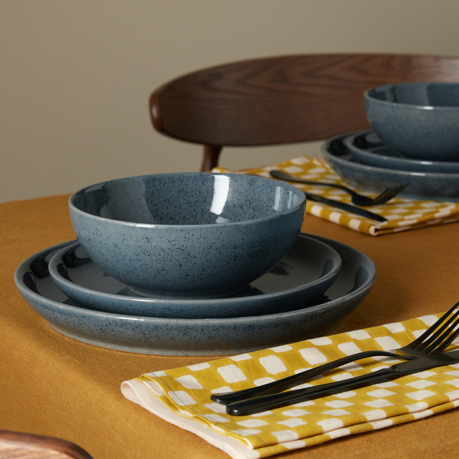 Dark Grey Speckle Stoneware Cereal Bowl