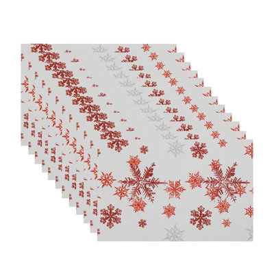 Vinyl Placemat (Snowflakes) - Set Of 12