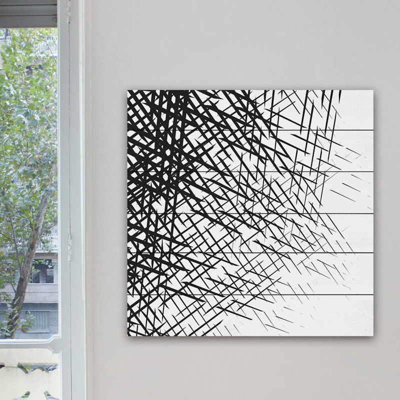 « sapins », reproduction de peinture à l’acrylique sur bois blanc, H 24 po x l 24 po