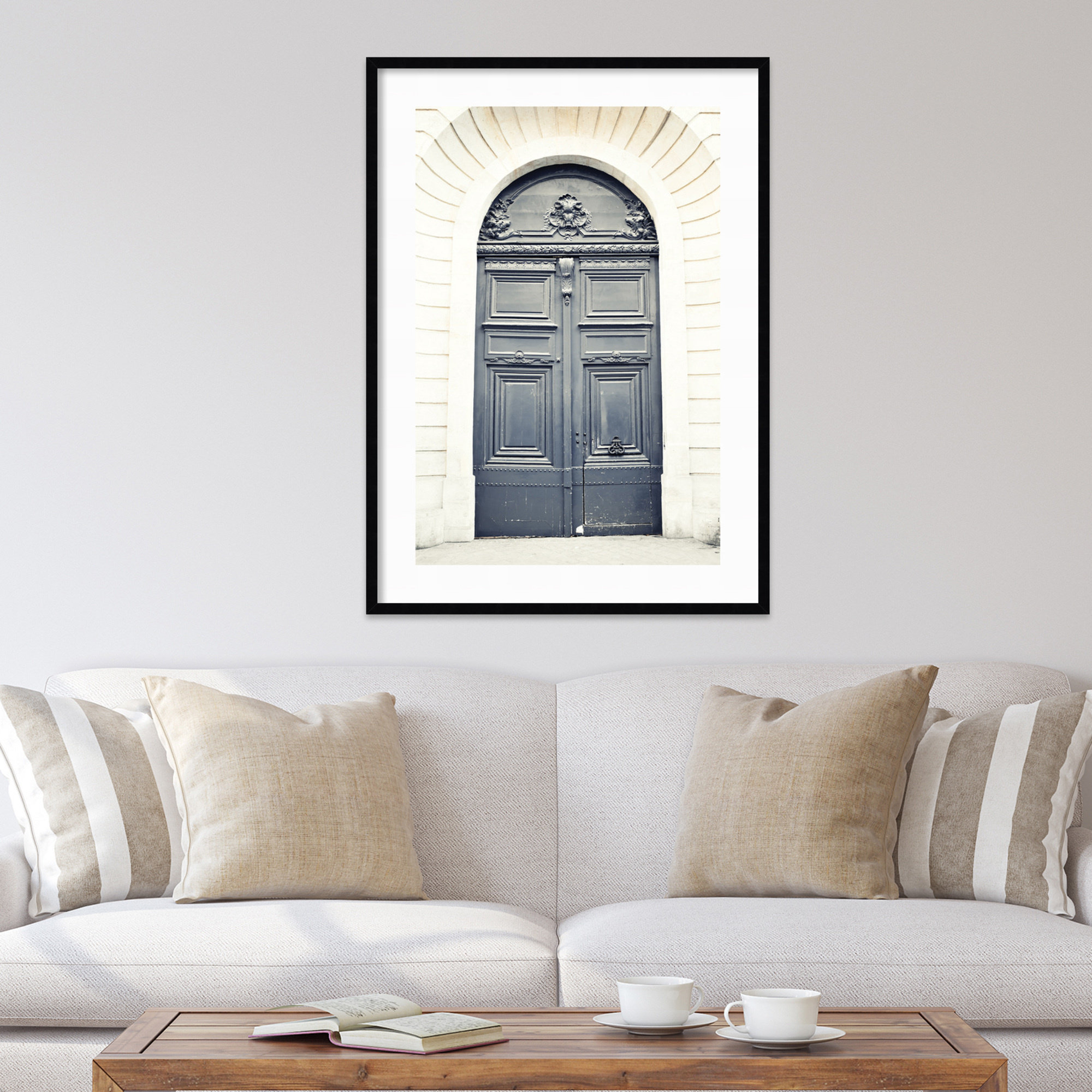 Black Paris Door by Caroline Mint, 41" H x 30" W, Black