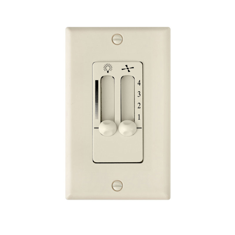 4 Speed Dual Slide Fan Wall Contol, Almond