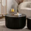 Ensemble de 2 tables basses cannelées noires