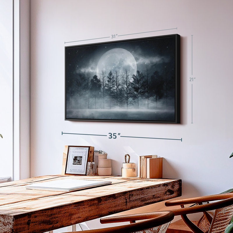«Dark Forest Moonlight Wall Art», H 21 po x l 31 po
