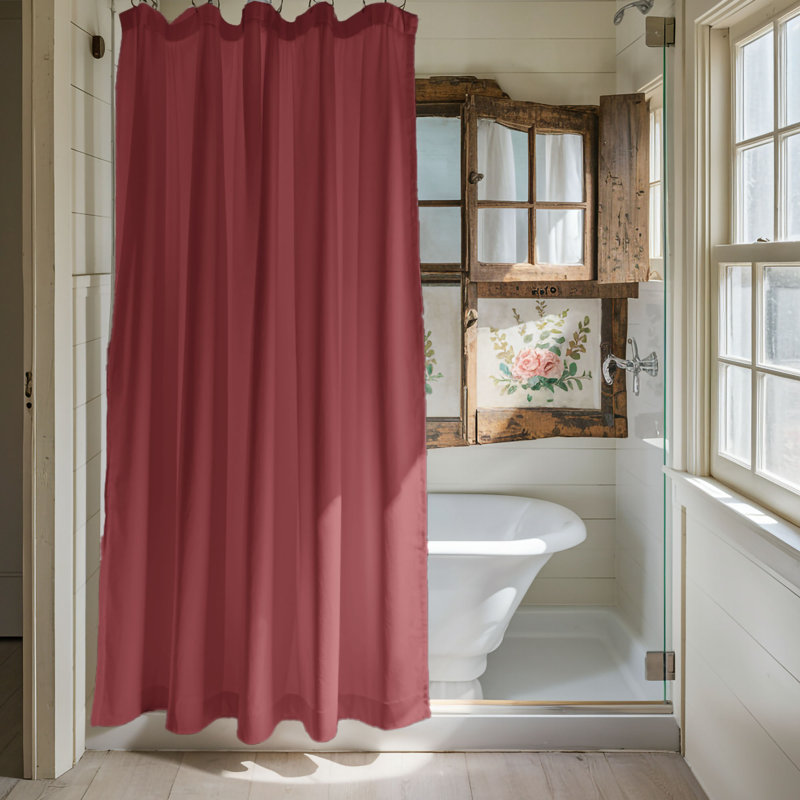 Rideau de douche Sienna Lattice - Premium, H 74 po x l 71 po, Grille rouge d'automne