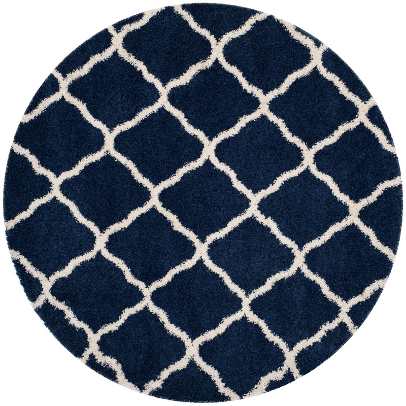 Ariauna Hudson Shag Performance Geometric Rug, Round 7'