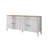 Modern Console Table, White & Wood Finish, 70.9 x 32.3 x 17.3 inches | 100% Melamine Coated Particle Board, Thickness: 0.7 inches | MDF Profile Legs, Metal Handles, Numerous Shelves, Wall-Mountable, Scandinavian Design
