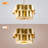 Modern 20" Brushed Gold 5-Light 2-Tier Dimmable Drum Chandelier
