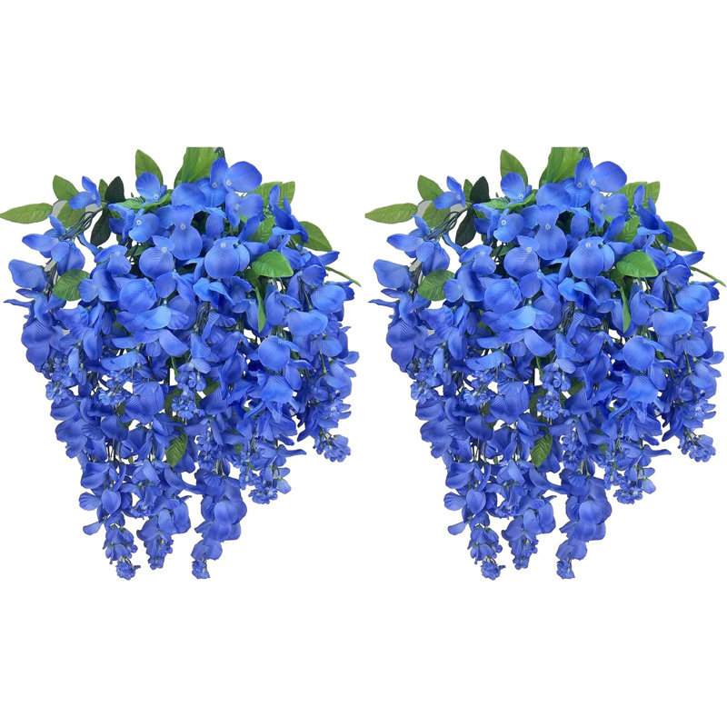 Fleurs et tiges de glycine, Bleu