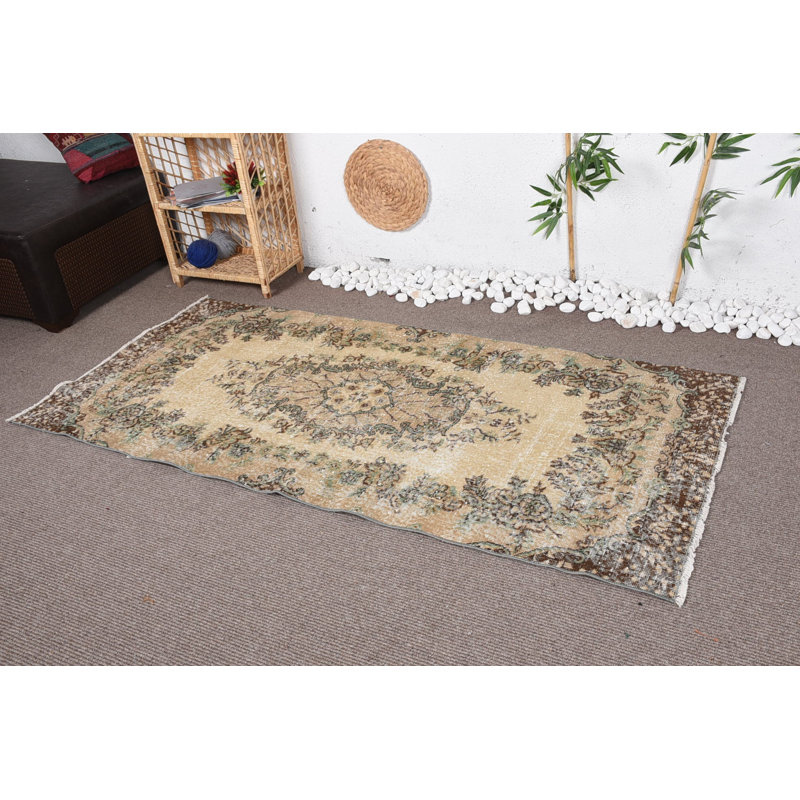 Turkish Rug, Vintage Rugs, Beige Bedroom Rugs, Neutral Rug, 3.3x6.9 ft Accent Rugs, Bedroom Rugs