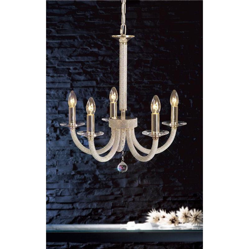 Gelnett 5 - Light Candle Style Chandelier, Polished Chrome