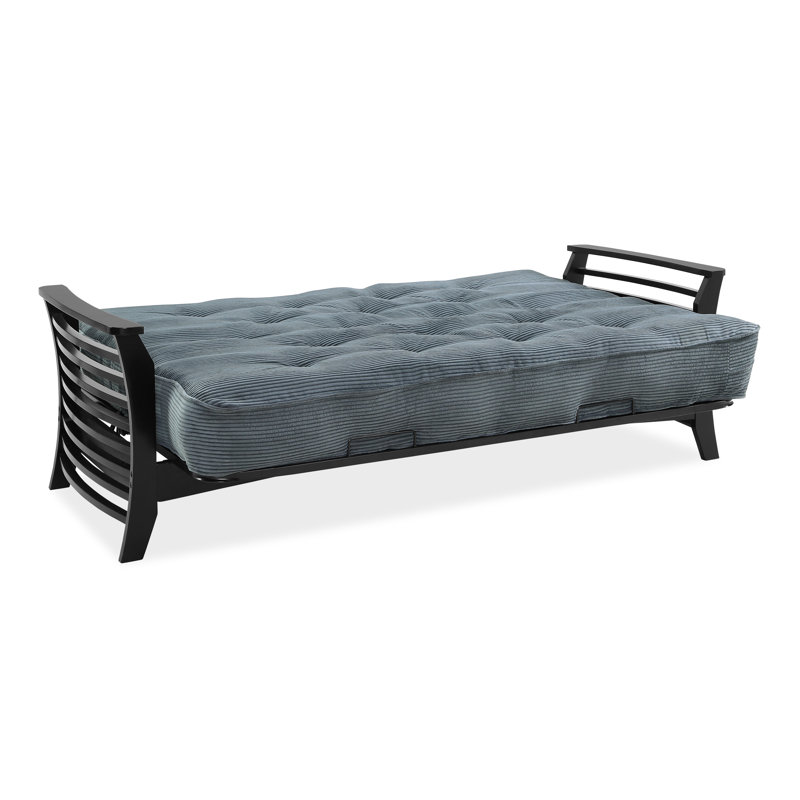 Futon et matelas Mccaffery, Velours côtelé couleur vert forêt