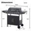 Barbecue au propane à 6 brûleurs avec brûleur latéral et barbecue à sortie latérale de 59 000 BTU