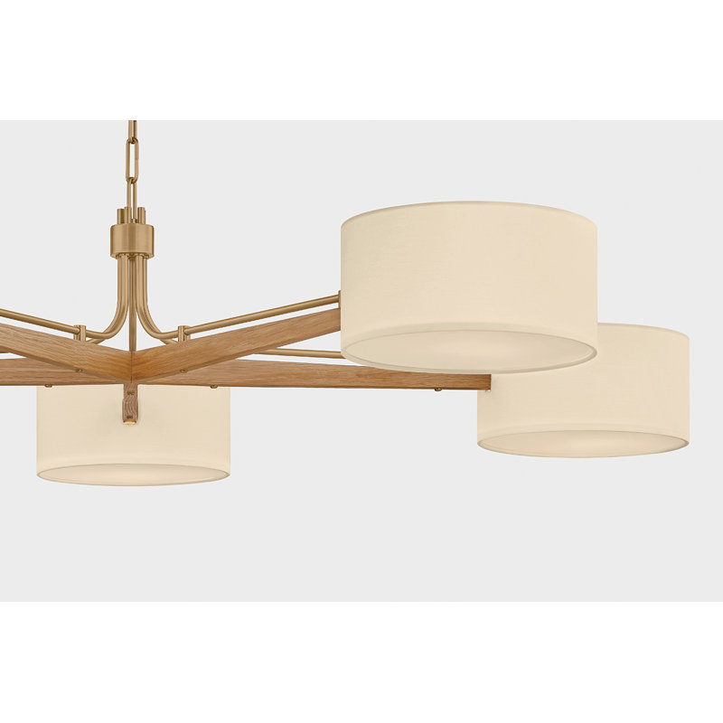 Lustre lumineux en laiton patiné Troy Lighting, H 12,5 po x l 49,75 po x P 49,75 po, 5 lumières