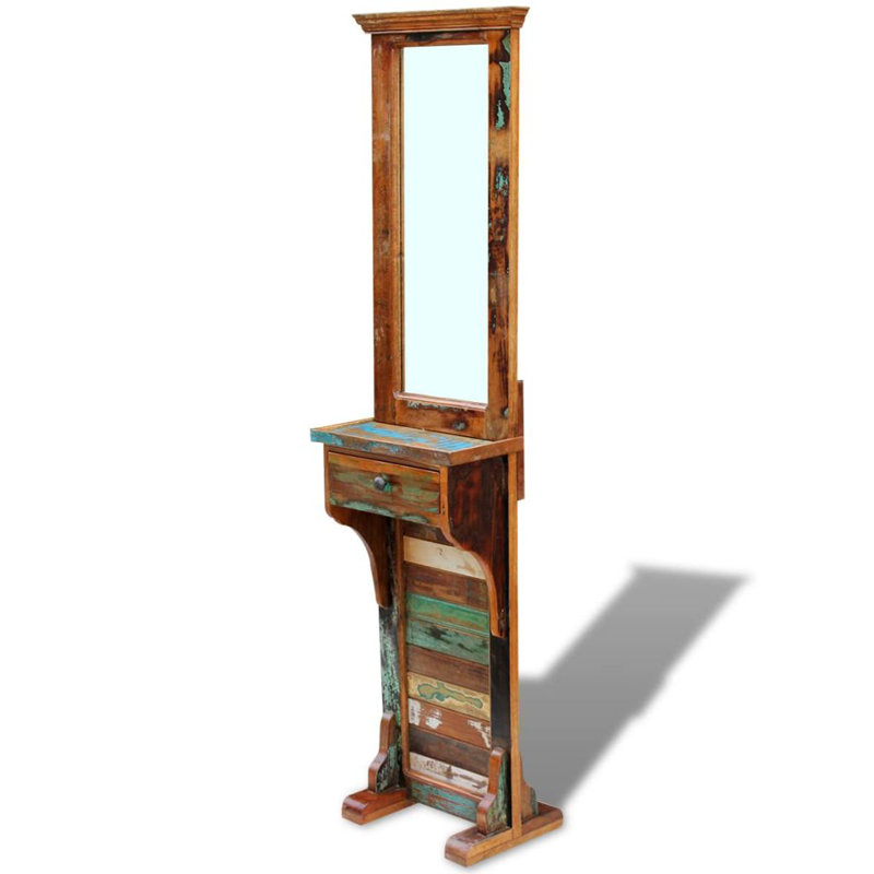 Wood Flat Floor Mirror