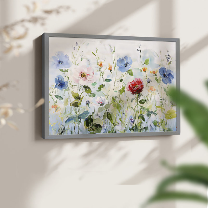 Série florale XXIX, impression encadrée, H 8 po x l 10 po, Gris