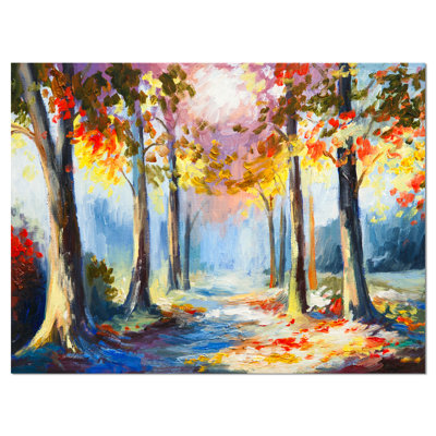 «Colorful Spring Forest Landscape», reproduction sur toile tendue