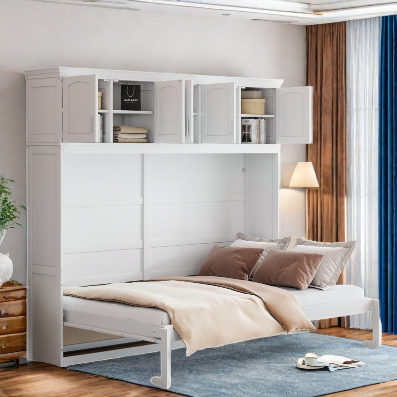 Lit escamotable Berlare, Double, Blanc
