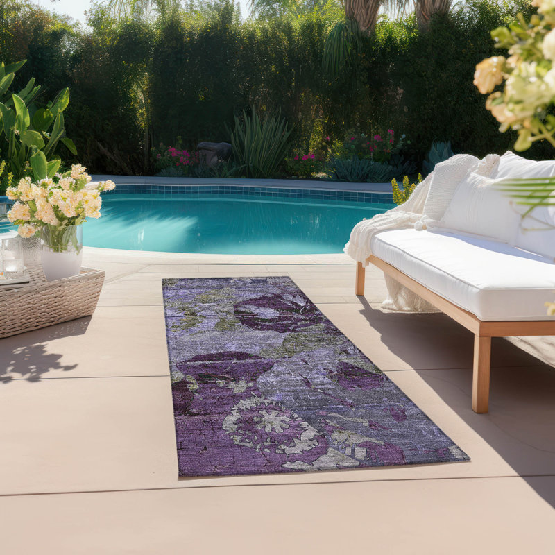 Tapis intérieur / extérieur Oatfield avec envers antidérapant, Tapis de couloir 2 pi 3 po x 7 pi 6 po