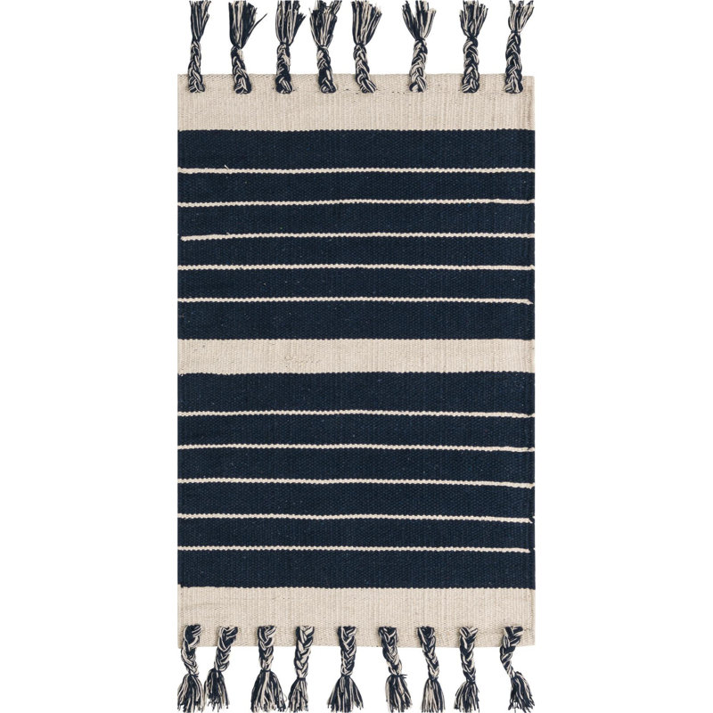Gwin Cotton Striped Indoor Rug, Rectangle 2' x 3'