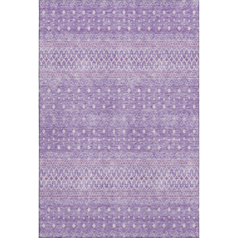 Premium Machine Washable Prisco Lavender Rug, Rectangle 10' x 14'