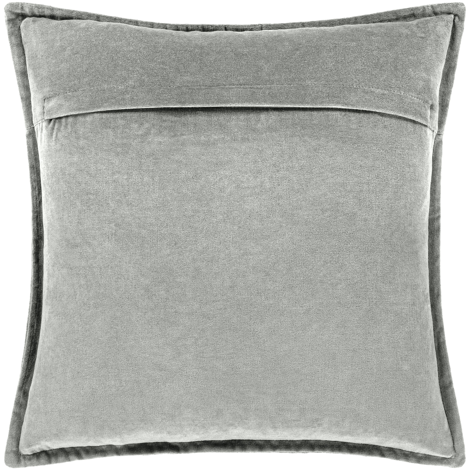 Edgar 100% Cotton Throw Pillow, Medium Gray, Polyester/Polyfill, 18"H x 18"W