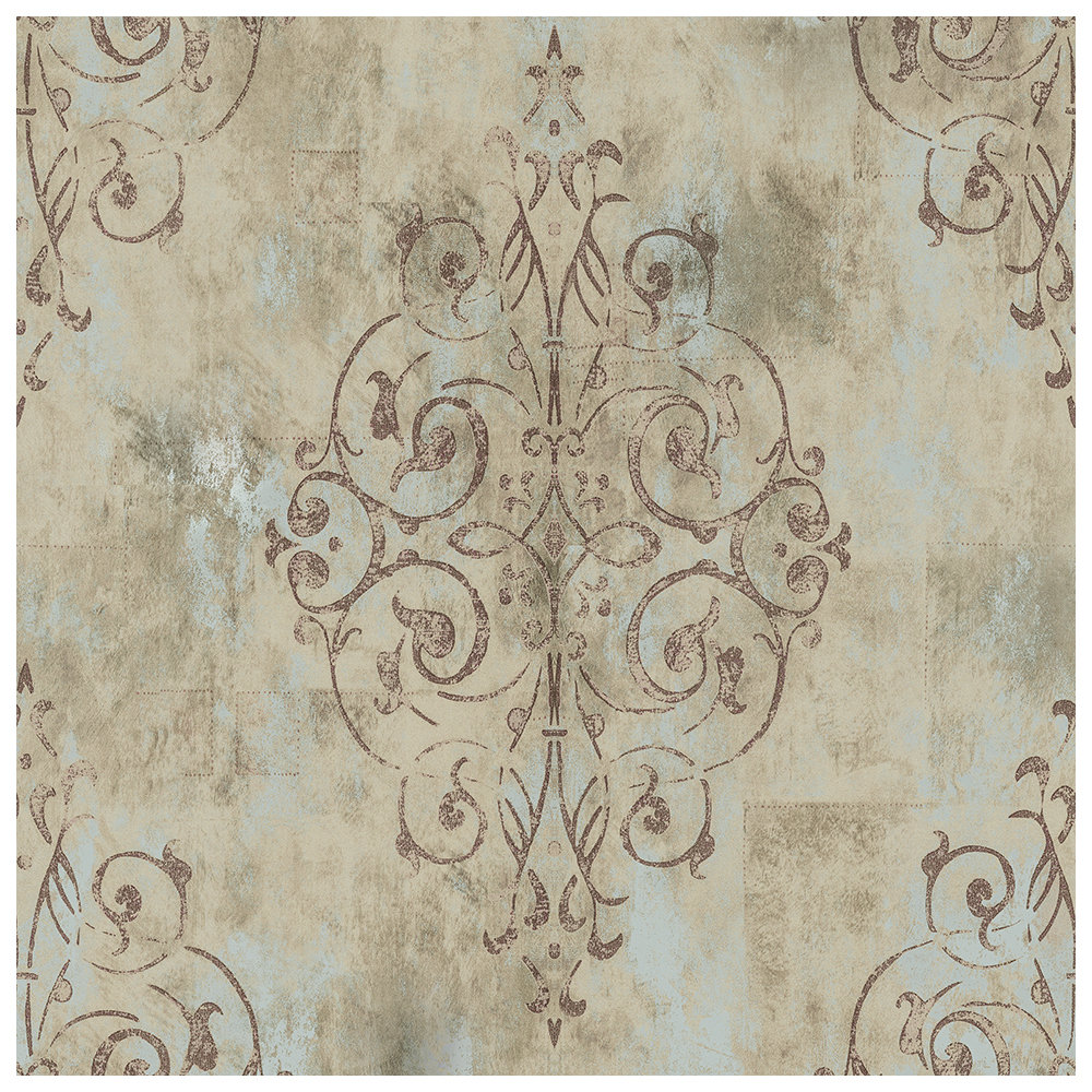 Red Barrel Studio® Vintage French Damask Peel and Stick Wallpaper Deep ...