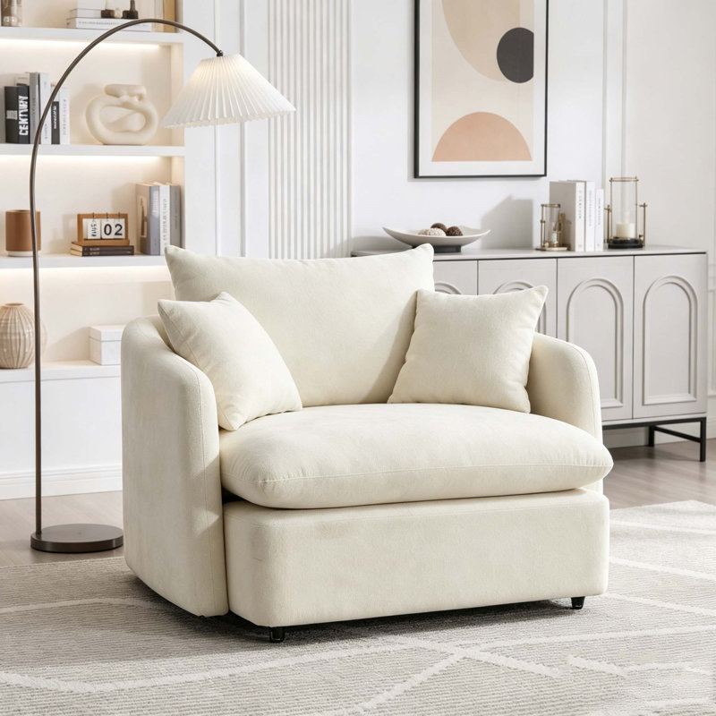 Coussin de fauteuil pivotant sur 360 ° avec 3 coussins, Beige-1, Does Not Apply