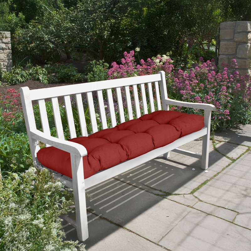 Outdoor 5"H Bench Seat Cushion, Red, 42" W x 19" D