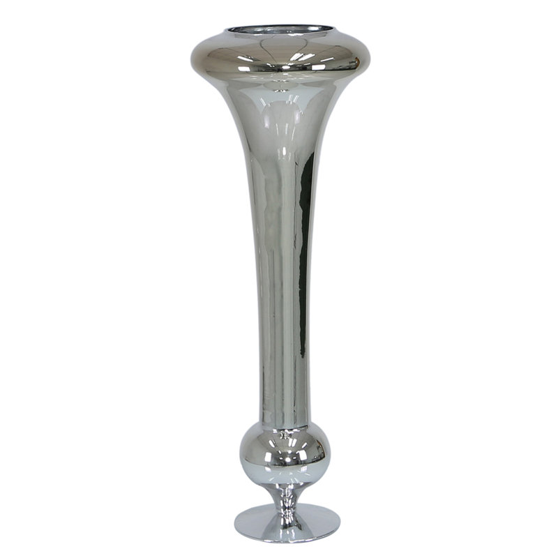 Jerrell Handmade Glass Floor Vase, 81.5cm H x 29.30cm W x 29.30cm D, Silver