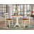 3 Piece Counter Height Dining Table Set Contains a Round Wooden Table with Pedestal and 2 Kitchen Dining Chairs, Buttermilk & Cherry-2015791285-2015791286