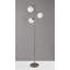 71'' Brushed Steel Tree Floor Lamp