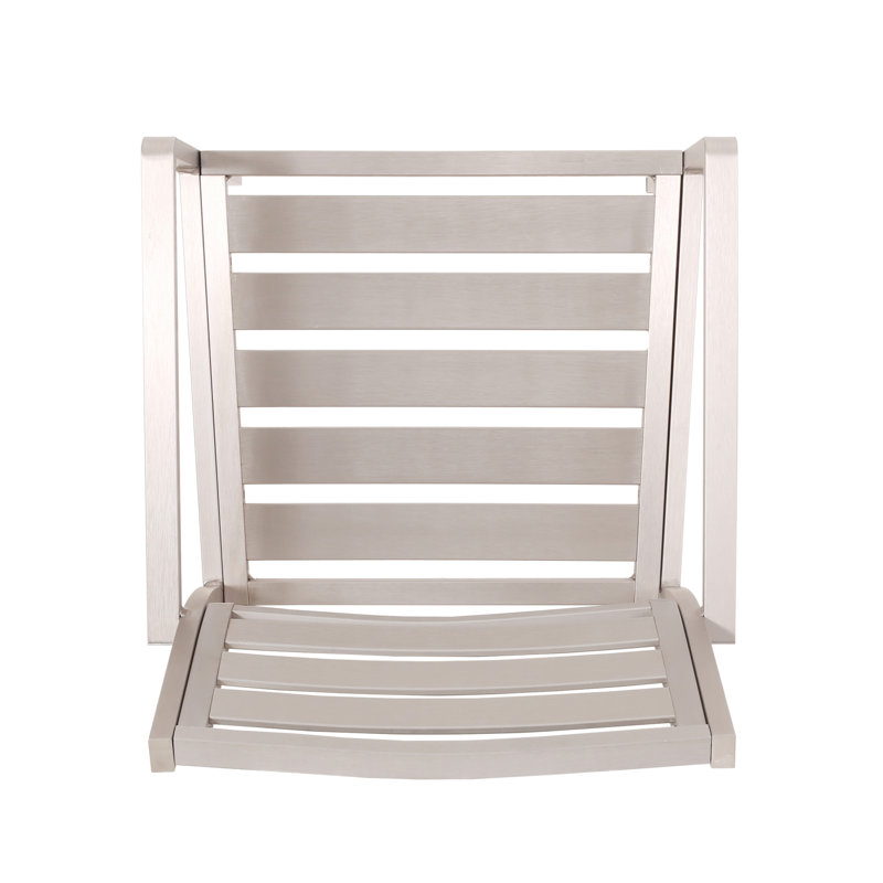 Repas d'extérieur avec 2 chaises en aluminium argentées - Élégante et stable de 2 chaises
