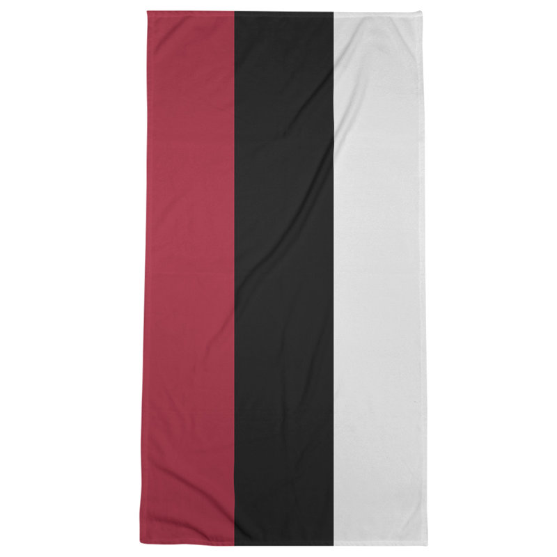 Cotton Blend Beach Towel, Balck/Red/Silver