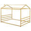 Lit plateforme en métal, or, grand