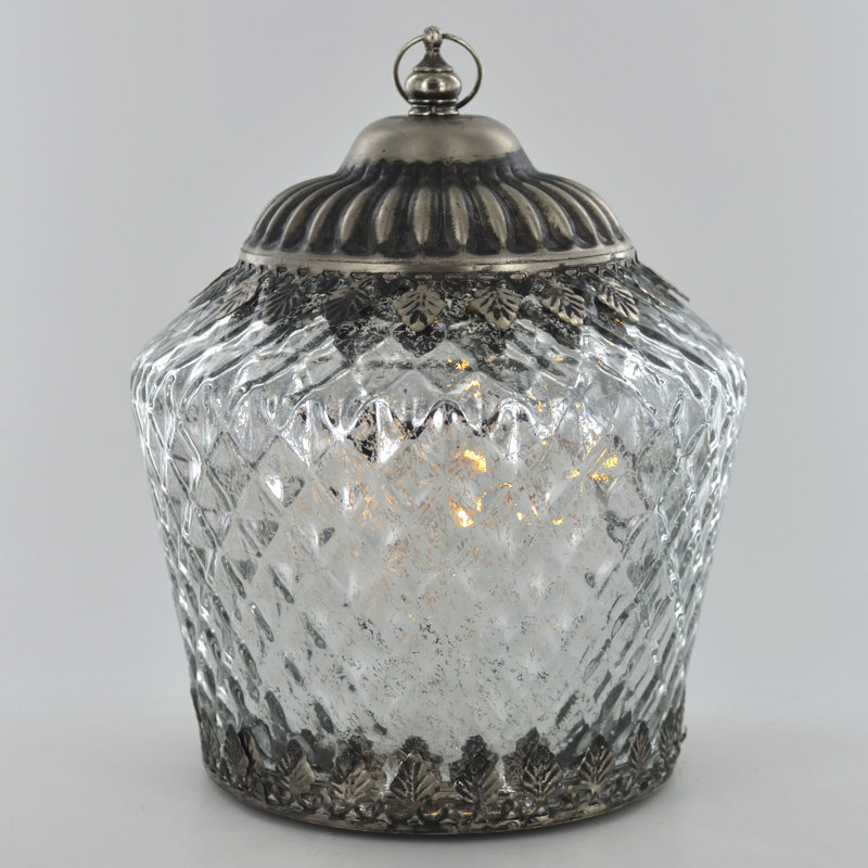 Silver LED Moroccan Style Lantern
