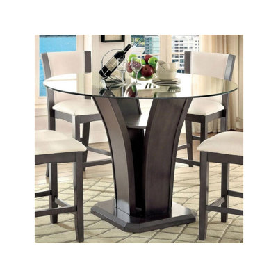 Haleigh Round Glass Top Dining Table