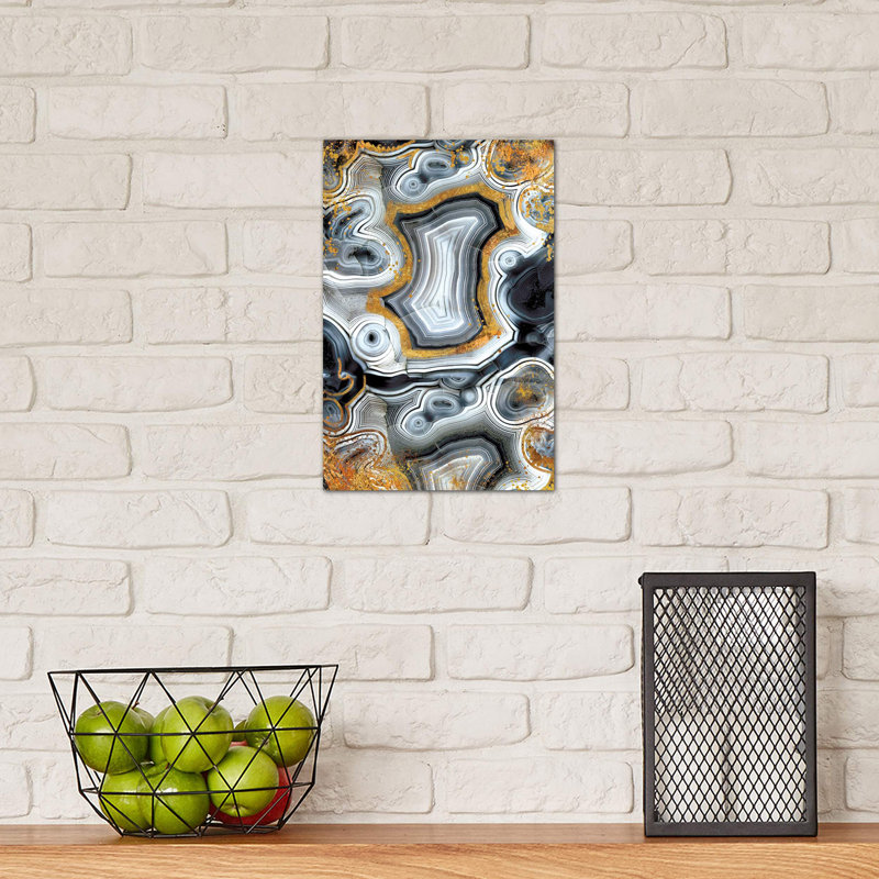 Geode Onyx - Wrapped Canvas Print, 30.48cm H x 20.32cm W x 1.91cm D